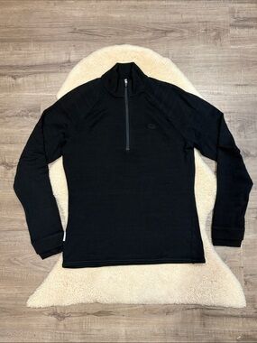 Icebreaker 320 merino wool 1/4 zip sweater, black, men’s large